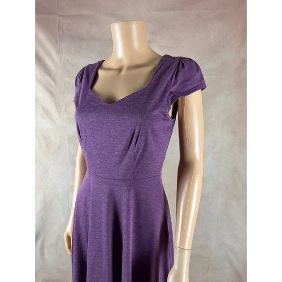 GILLI Cap Sleeve Purple Knit Mini Dress SMALL - Picture 5 of 6
